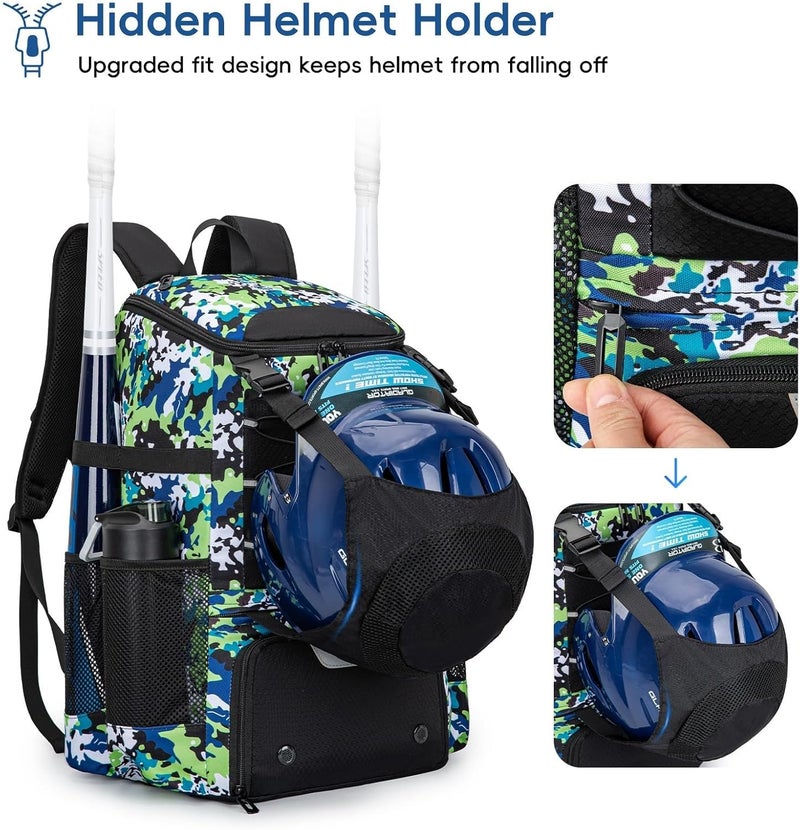 KAVIGOR Baseball Bag for Youth and Adult, Softball Backpack 40L Large Capacity, Bat Backpack with Shoes Compartment and Hidden Helmet Holder - Image 2